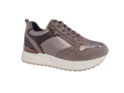 Scarpa Inblu Sneaker Keilabsatz Damen Komfort Reißverschluss Schnürsenkel Art. IN0453
