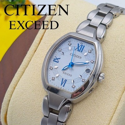 Citizen Exceed Ladies Watch Diamond 8P Solar Atomic Timepiece Genuine