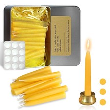 Mini Taper Candle Meditation Candles,20 Minute Prayer Candlestick Dripless Be...