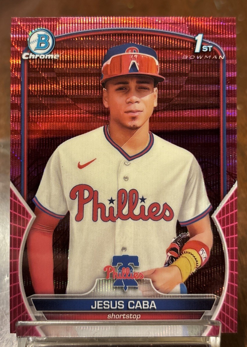 Starlyn Jesus Caba 2023 Bowman Chrome Fuscia Velocity /199 Miami Marlins view 1