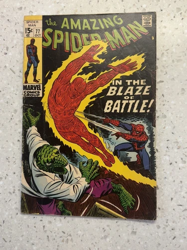 AMAZING SPIDER-MAN ##77 G/VG HUMAN TORCH NICE BOOK COMPLETE