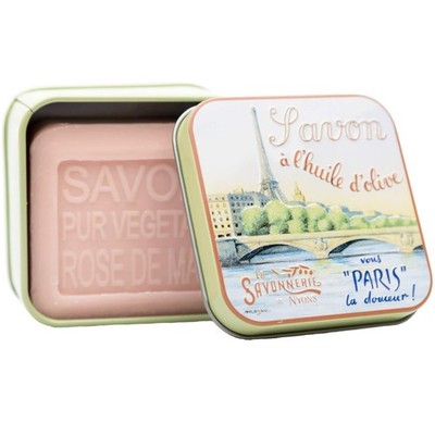 La Savonnerie de Nyons Rose Soap Tin 3 5 oz Multicolor Decorative Seine May
