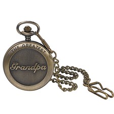 "THE GREATEST grandpa" Engraved Quartz Pocket Watch Father's Day Birthday Gift