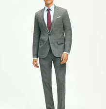 2025 JOS A BANK SIGNATURE GOLD Gray Plaid Full Suit 44L Wool