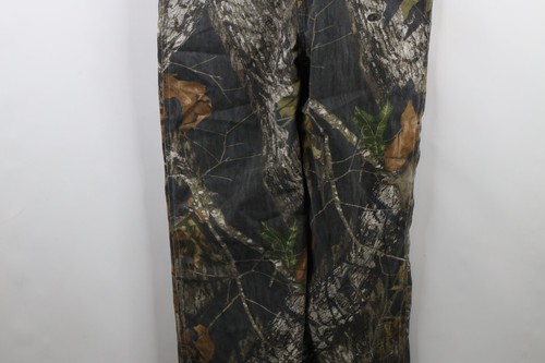 Vtg 90s Streetwear Boys Large Faded Mossy Oak Camouflage Overalls Bibs Cotton - Picture 4 of 19