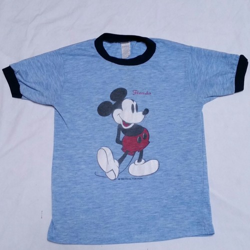 VTG 80's Mickey Mouse T Shirt Ringer 