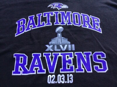 Baltimore Ravens NFL Super Bowl XLVII Men s Delta Black T-Shirt XXL