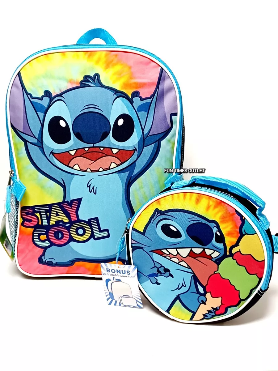 Disney Stitch School Bags for Girls with Detachable Lunch Bag