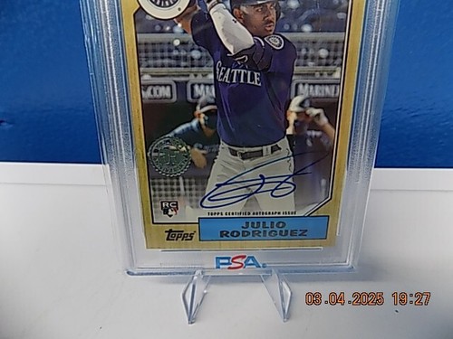 2022 Topps Series 2 Julio Rodriguez RC AUTO PSA 9 1987 Topps #87BAJRO Mariners - Picture 3 of 6