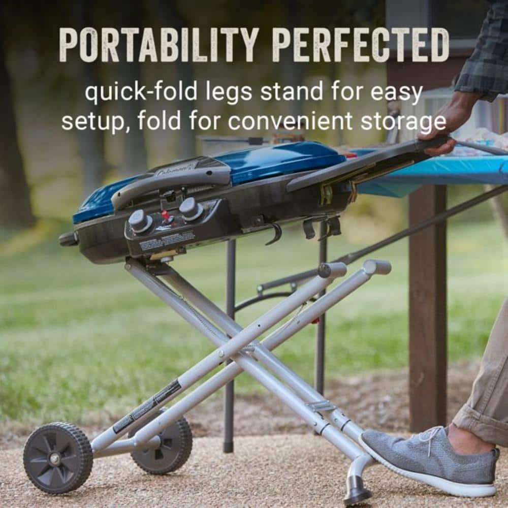 Coleman RoadTrip X-Cursion Portable Blue Propane Grill, 20,000 BTU