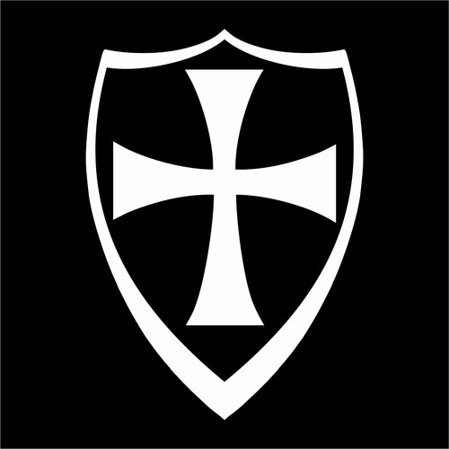 Maltese Cross with Shield Vinyl Decal Sticker Car Bumper Knights Choppers - Picture 2 of 15