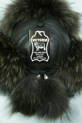 Real Fox, Mapache, Cuero Auténtico, 5 Variaciones, Piel, Cazador Ushanka Gorro - Imagen 12 de 17