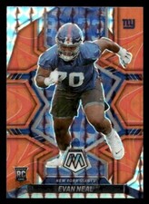 2022 Panini Mosaic #368 Evan Neal REACTIVE ORANGE Rookie Giants