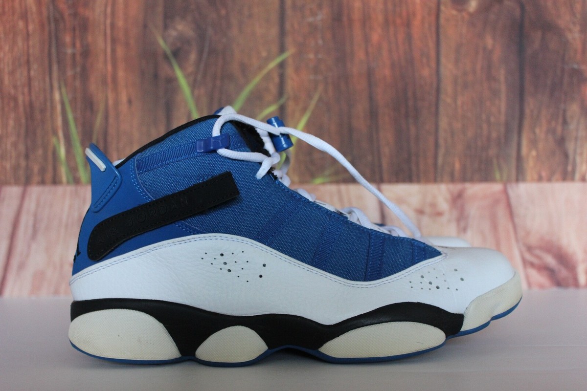 Nike Air Jordan 6 Rings Blue Black White Sneakers 322992-400 Men's