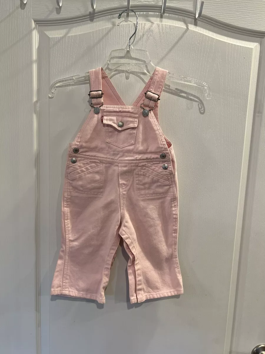 levis jeans for girls pink bib overalls. Size 18 months