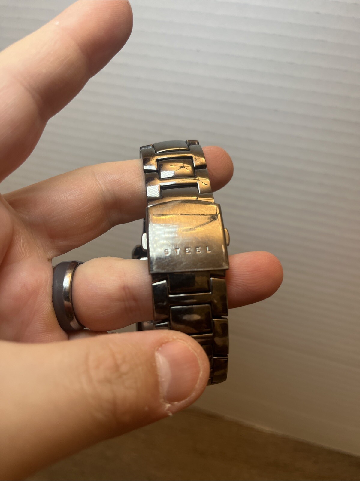 GUESS Men's Classic Chrome Rectangular Diamond Ac… - image 7