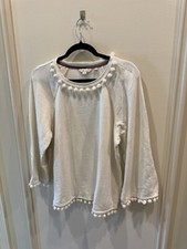 Boden White Long Sleeve Size 14 With Baubles Sweater