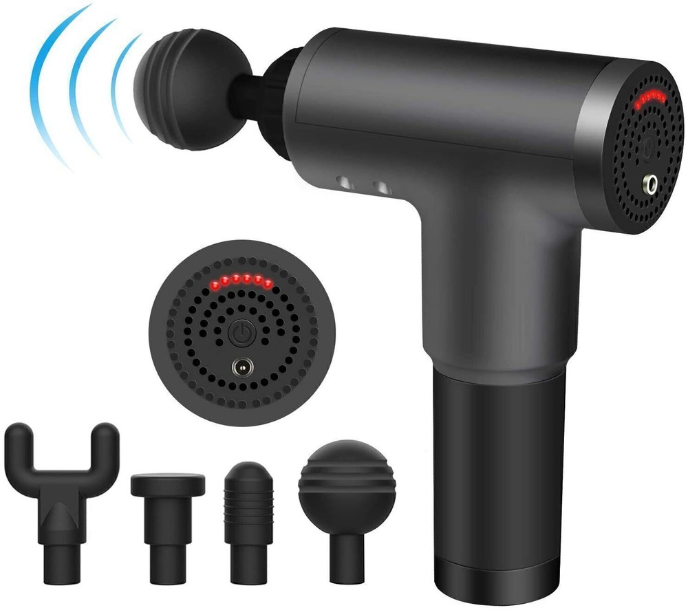 Percussion Massage Gun Deep Tissue Muscle Relaxer with 4 Attachments