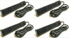 6-Outlet Surge Protector Power Cord Strip, 790 Joule, Black 4packs