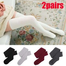 2pairs Women's Cable Knit Thigh High Socks Over Knee Stockings Winter Long Boot