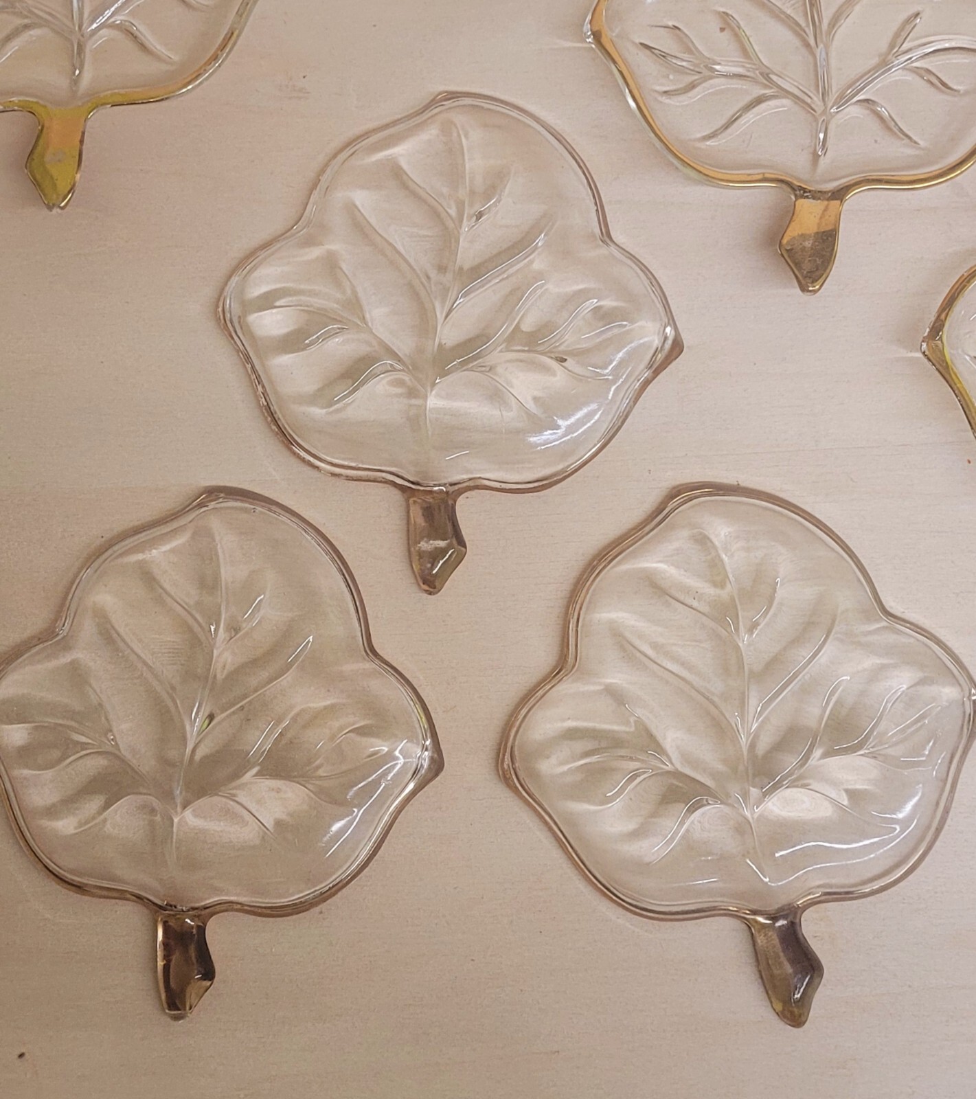 Clear Leaf Shaped Butter Pat With Gold Edges eBay