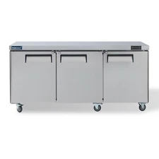 3 Door Undercounter Refrigerator, ICECASA 72" Commercial Lowboy Worktop Cooler