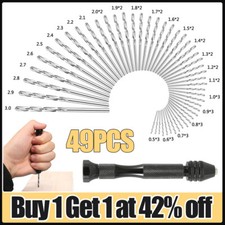 49X Mini Tiny Micro HSS Twist Drill Bit Set 0.5mm-3.0mm Hand Model Craft DIY Kit