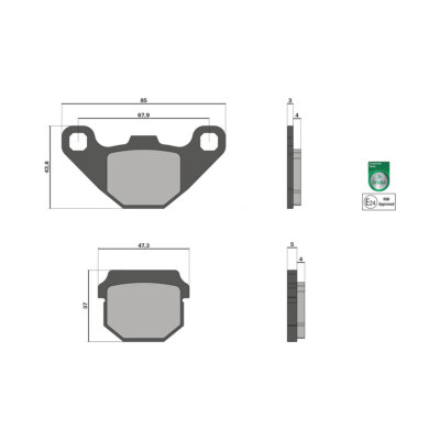 Beläge Bremse MALOSSI Brake Pads Adly 125 Ss Supersonic 2T 2001-2009