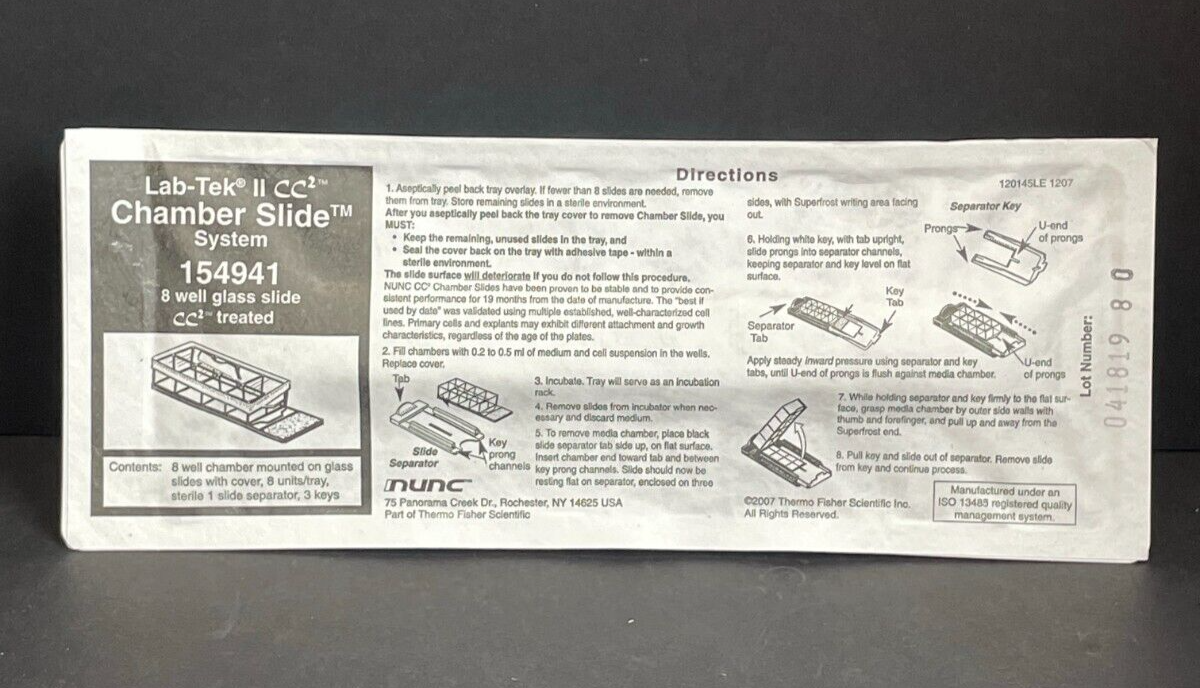 Thermo Scientific LabTek Chamber Slide with Cover 8 Slides with 4