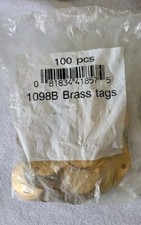  QTY:100 Blank 41857 METAL TAGS Model: 1098B, 1-1/2" Round Brass 1.5''