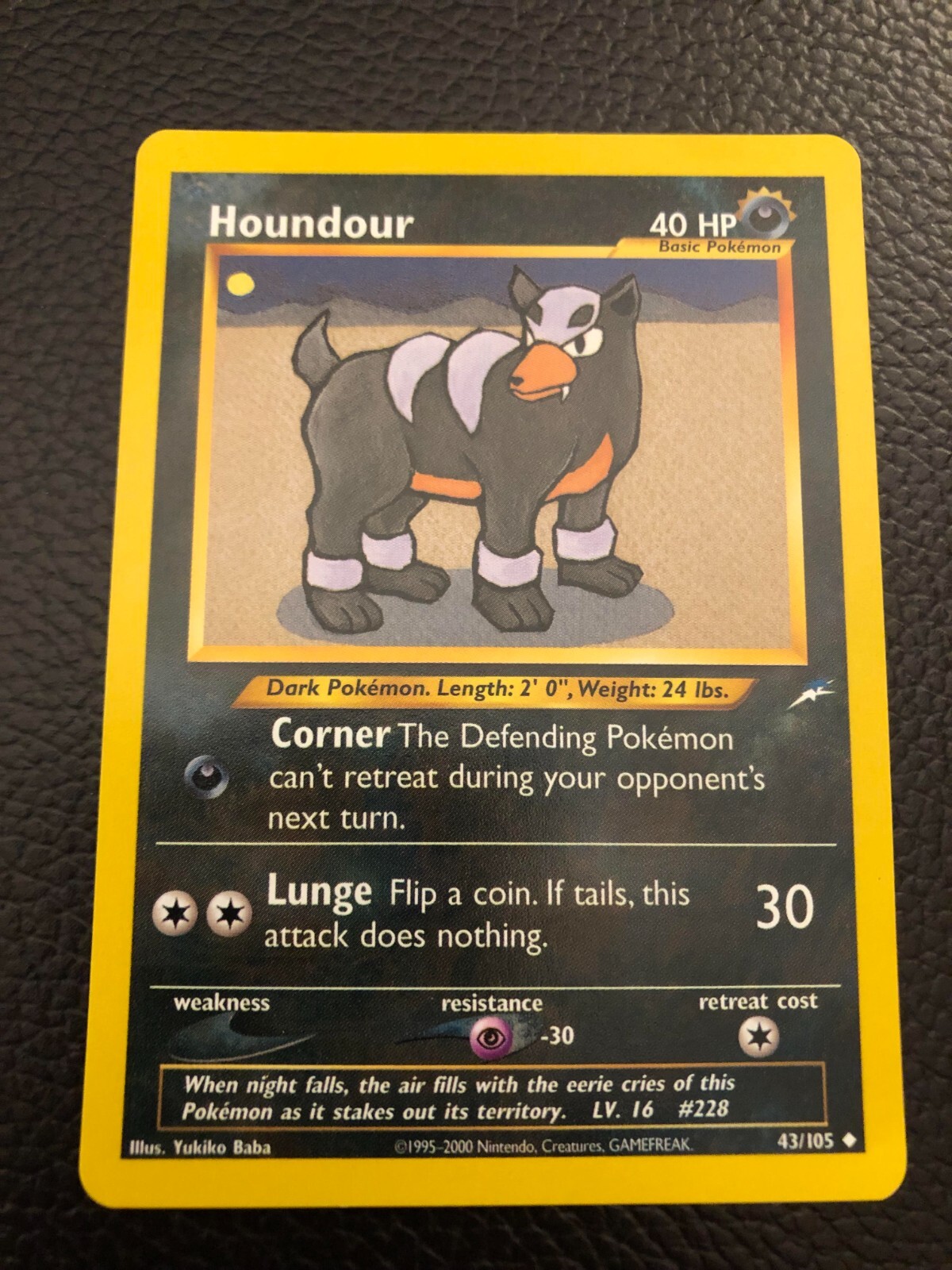 Houndour 43/105 Neo Destiny Uncommon Unlimited Pokemon Card - NM