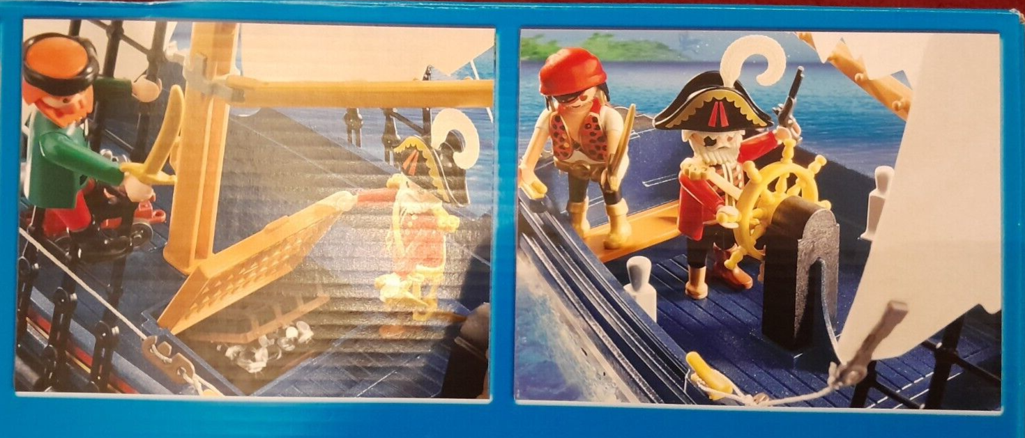 Playmobil 5810 Pirate Ship Corsair Floats Treasure Chest Canon 84 Piece