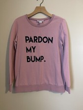 Ladies Maternity Sweatshirt Pink Cute Saying Small