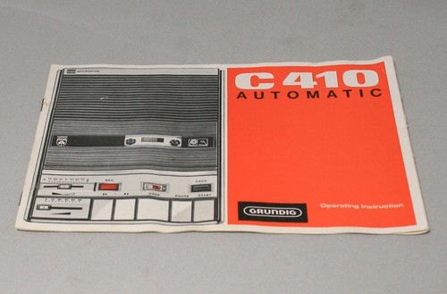 1974 GRUNDIG C410 PORTABLE CASSETTE PLAYER INSTRUCTIONS, CIRCUIT DIAGRAM ETC. - Picture 2 of 8