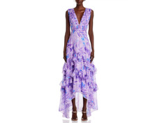 Amur Senora Printed High Low Gown MSRP $598