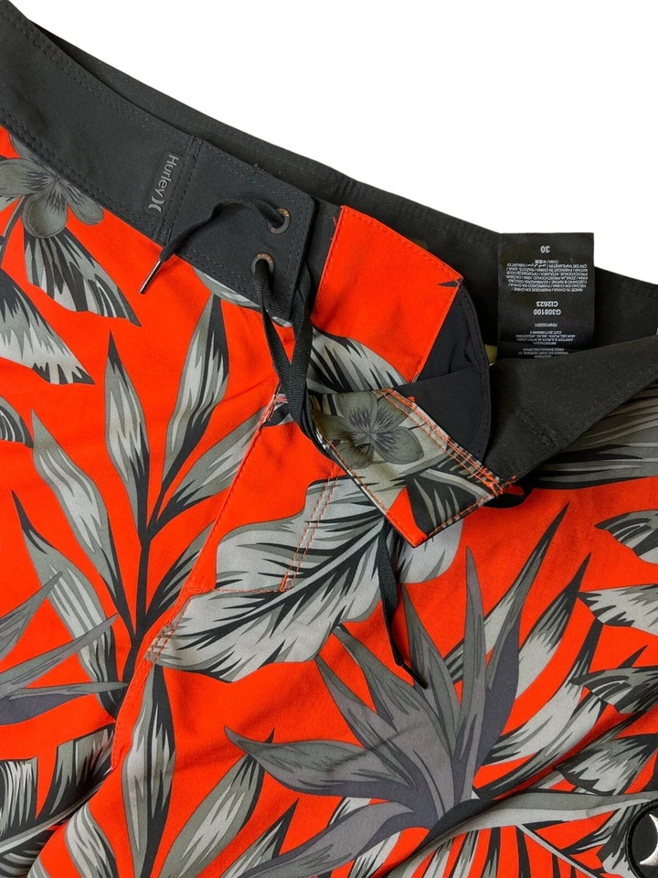 Board Shorts Para Hombre Hurley Phantom Floral Hawaiano Talla 30 Rojo Foto 2 de 4