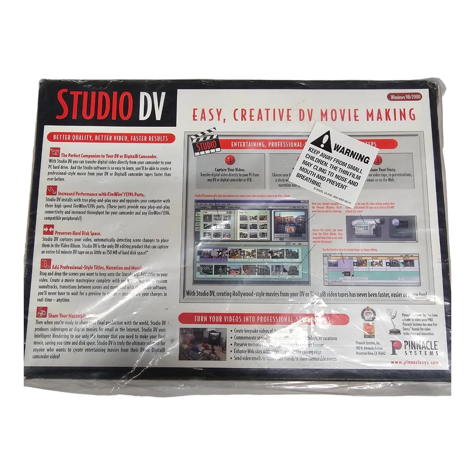 Pinnacle Systems Studio DV Windows 98 2000 Creative Movie Making System NOS - Image 2 of 4