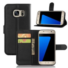 Funda/cubierta/soporte para tarjetas funda tipo billetera suave con ranura abatible para Samsung S7 Edge