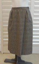 EVAN-PICONE SZ 12 Black White Red Houndstooth Plaid Wool Pencil Skirt