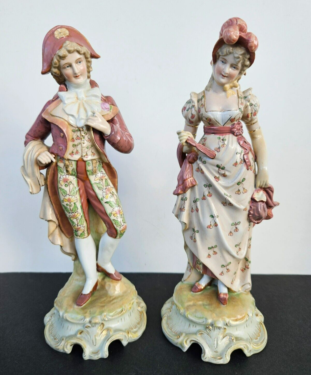 Antique Wallendorf Pair Porcelain Figurines Courting Couple | eBay