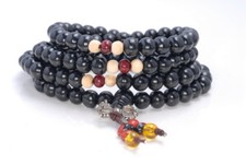 8MM BLACK SANDALWOOD ROUND LOOSE BEADS 30"