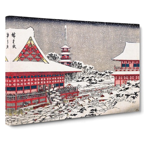 Kinryuzan Temple Flowers Asian Utagawa Hiroshige Canvas Wall Art Print Framed - Picture 2 of 7