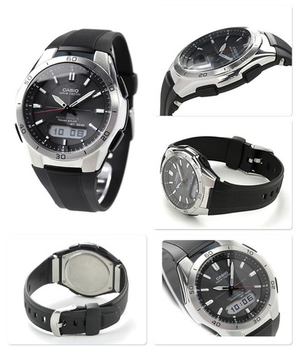 CASIO WAVE CEPTOR WVA-M640-1AJF Solar Atomic Radio Analog Digital Men Watch NEW - Picture 5 of 8