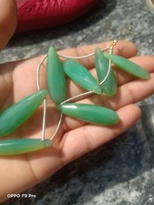 1 Strand green chalcedony , Pear Shape Faceted Beads, 8 Inches 36x9mm