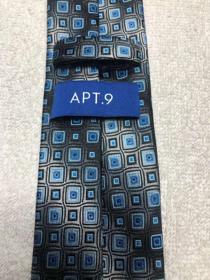 APT 9 CORBATA HOMBRE TONOS GRIS CON AZUL 2,75 X 61 Foto 4 de 4