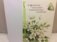 HALLMARK SYMPATHY GREETING CARD New W/Envelope "A life well-lived leaves behind"