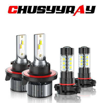 For Chevy Spark 2016-2020 6000K 4X LED Headlight High/Low Beam + Fog Light Bulbs
