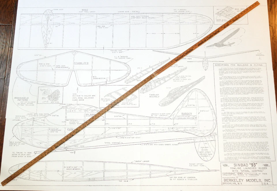 Berkeley SINBAD 93 PLAN + PARTS PATTERNS Enlarged to 93” From SINBAD 40” PLAN - Image 2 of 4