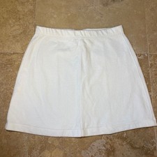 Abercrombie Fitch White Cotton Mini Skirt M Back Zip Preppy Summer Coastal