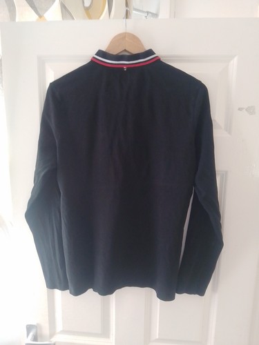 Pretty Green Large Polo Shirt Long Sleeve Black - Picture 3 of 5